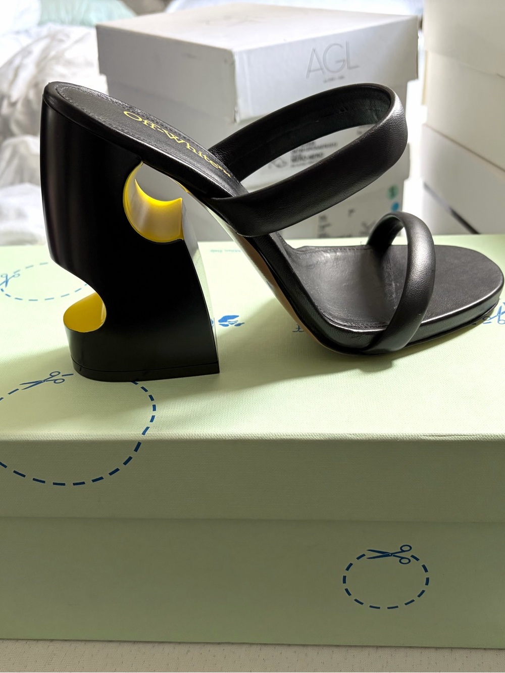 Off-White Meteor Cut-Out Open Toe Mules